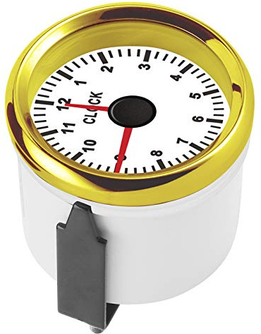 AKLOSIPY Strumento di Calibro Orologio Universale 0-12 Ora con Retroilluminazione Rossa per Applicazioni 12V/24 V - Ideale per Auto, Barche e Motociclette (#2)