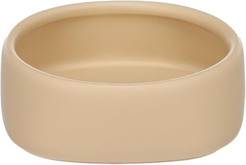 Flamingo Gamelle pour la Nourriture et l'eau Zara Beige 100ml – en Céramique Émaillée – pour Hamsters et Petits Rongeurs – Design Élégant et Minimaliste – Facile à Nettoyer et Stable