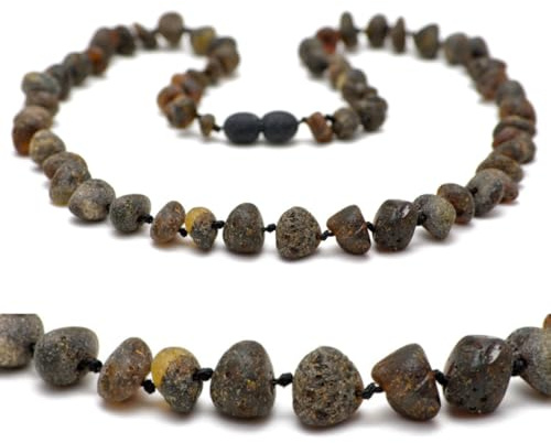 Baltic Secret Selected Baltic Amber Unisex Bernsteinkette aus rohem baltischem Bernstein – Bernstein-Halskette, Handgefertigte Naturperlen, Echtes Edelstein-Schmuckstück, Geschenk für Sie & Ihn