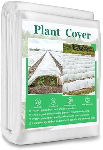 Grtheenumb Copripiante Protezione antigelo, 79x197'' Protezione antigelo in Pile da Giardino Riutilizzabile, Tessuto Non Tessuto Vello per Piante per Alberi da frutto e Colture orticole