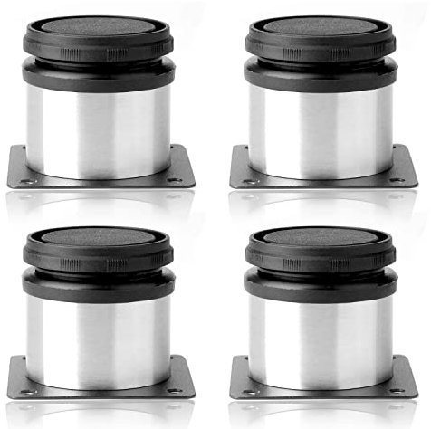 Bujingyun Silber-Schwarze, runde, verstellbare Edelstahl-Füße Küchenmöbel, 50 x 50 mm