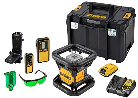 DeWalt - Niveau laser rotatif double pente intérieur/extérieur XR 18V 2Ah Li-Ion - faisceau vert - 1 batterie - coffret TSTAK - DCE079D1G-QW