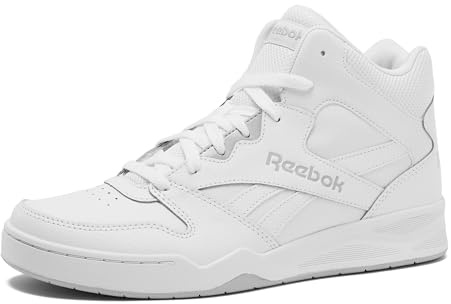 Reebok Royal BB4500 Hi2 High Top Sneakers for Men, Black or White Mens Basketball Shoes, Medium or Wide Width Size 7 to 14 Athletic Mens Shoes, White/Light Solid Grey, 9.5 Medium