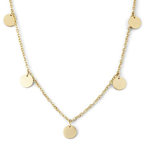 Heideman Halskette Damen Kreise gold Edelstahl 40cm poliert | Kreise Halskette Gold, Edelstahl, feine Ankerkette mit sieben polierten Plättchen, Damen, nickelfrei, Geschenkidee