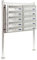 Wiltec 10er Briefkastenanlage Edelstahl 945 x 270 x 1500 mm, Standbriefkasten mit 2x5 Fächern, Schlüssel und Namensschild, Briefkasten Postkasten mit Ständer