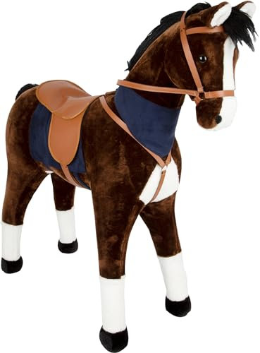 small foot Stehpferd XL aus Plüsch mit Sound, stabiles, großes Reitpferd zum Draufsitzen, für Kinder ab 3 Jahren, 11179