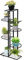 Trintion 6-Tier Vintage Metal Plant Stand, Indoor/Outdoor Flower Pot Stand with Rust-Resistant Coating, Space-Saving Decorative Plant Shelf for Home, Garden, or Balcony(Black)