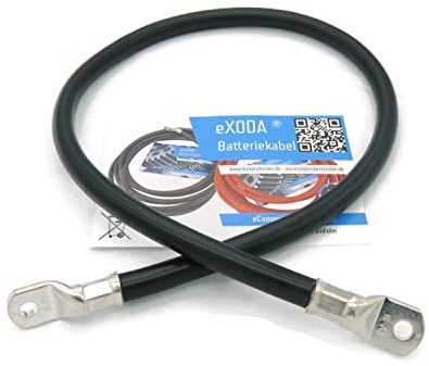 eXODA câble de batterie 70 mm² avec cosse M8 noir 99 pour cent cuivre | Câble de batterie, section 70 mm², longueur 80 cm, manchons M8, haute efficacité énergétique, résistant à la température, fle