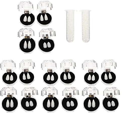 TOYANDONA 16 Paar Halloween- Vampirzähne Gefälschte Zähne Halloween- Cosplay- Requisite Halloween- Reißzähne Realistische Cosplay Erwachsene Klebezähne Halloween- Maskerade- Zubehör Geschenk