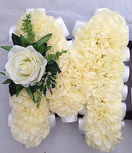 Silky Bouquets Artificial Silk Funeral Flower Single Letter Number Wreath Floral Tribute