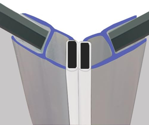 Magnetic Shower Seals | Sold in Pairs | Fits 4, 5 or 6mm Glass | 135° Magnet for Straight or Quadrant Doors with a 30mm Gap | 2 Metres Long | MAG036 (200cm)