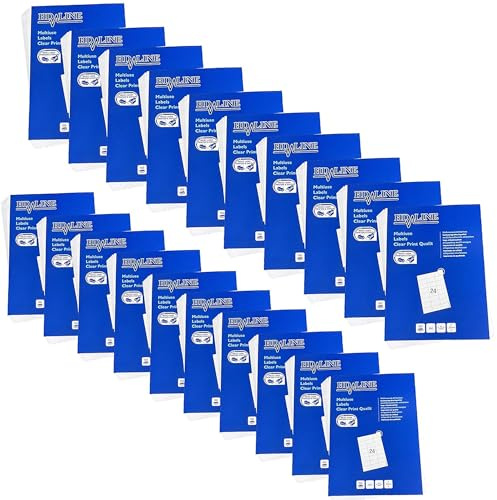 Hd-line Adressetiketten 20 Packungen, 100 Blatt, 70 x 37 mm, 48000 Stück, Selbstklebend, bedruckbar, matt, blanko Papier Adressaufkleber Etiketten, Universal, 24 pro A4 Bogen, weiß
