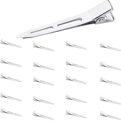 20 Stück EnteBill Haarspangen Silber Haarclips 5,5 cm Haarklemmen Friseur Alligator Clips Metall Haarspangen für Haarklammern Damen Spangen Friseursalon Mädchen Haarstyling DIY