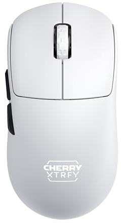 CHERRY XTRFY M68 Pro Wireless, Ultraschnelle Kabellose Gaming-Maus, Weiß | Verbindung über 2,4 GHz Funk, Optimiert für Esports, 8K-Mouse, Symmetrische Form mit Flacher Front, Ultraleicht & Robust