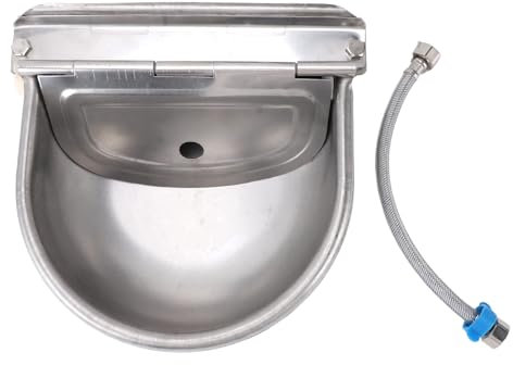 Luocute Automatischer Tier-Trinkwassernapf, Edelstahl-Trinkwasserspender mit Schwimmerventil, an der Wand Montierter Outdoor-Tränke für Hunde, Pferde, Kühe, für Kleine und Mittelgroße