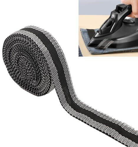 lokxmve Nastro con orlo autoadesivo da 10 metri, resistente al lavaggio, 25 mm di larghezza, senza cuciture, per stirare, per vestiti, tende, pantaloni