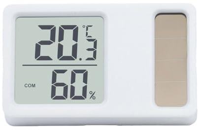 Thermomètre hygromètre à énergie solaire pour bureau, température et humidité avec écran LCD pour la maison, la chambre de bébé, le bureau
