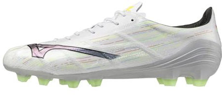 Mizuno Alpha II Pro Fast mark fotbollsskor rugby för män, Vit silver Iri svart, 42 EU