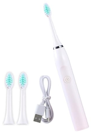 Cepillo de dientes eléctrico ultrasónico con 3 cabezales de cepillo para adultos, 1 cargado durante 180 días, 5 modos, 19800VPM cepillo de dientes alimentado