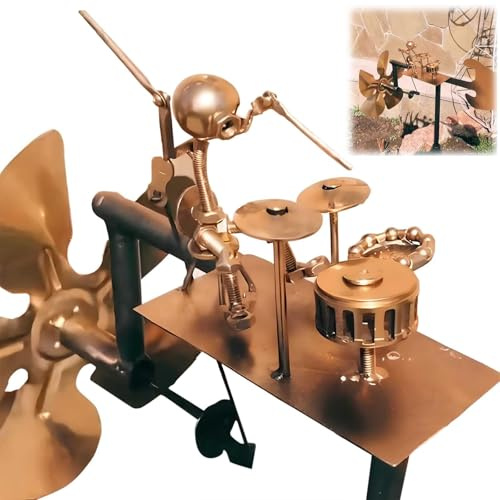 HNSYPX Windrad Garten Metall Trommler 30cm*17cm,Schlagzeuger WindmüHle Personalisierte Dekoration Für DraußEn,WindmüHle Metall Garten Geeignet Für Garten Innenhof