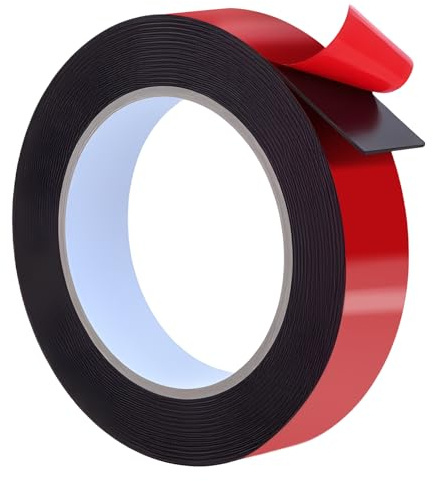 QEEYON Doppelseitiges Klebeband Extra Stark - 5m x 25mm Doppelklebeband Wasserfest und Hochtemperaturbeständig Montageband für Auto, Heim- und Büro