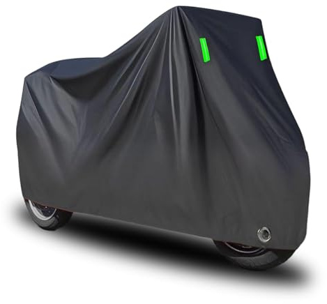 Funda Motocicleta para Kawasaki VN900 Custom 2011-2012 con Bandas Reflectantes,Impermeable,Protección Solar,Protección contra La Nieve,Adecuada para Todas Las Estaciones.