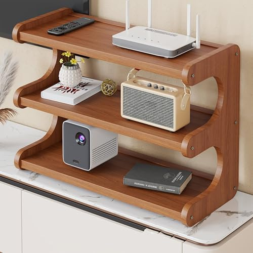 ZIGTUEI Armario De Almacenamiento para Enrutador WiFi, Caja De Almacenamiento De Enrutador WiFi, Router Rack, para Sala De Estar, Gabinete, Decoración(50x20x36cm/19.7x7.9x14.2in)