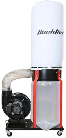 Bucktool 1.5HP Portable Dust Collector, 1100 CFM Workshop Dust Extraction Machine with Mobile Stand