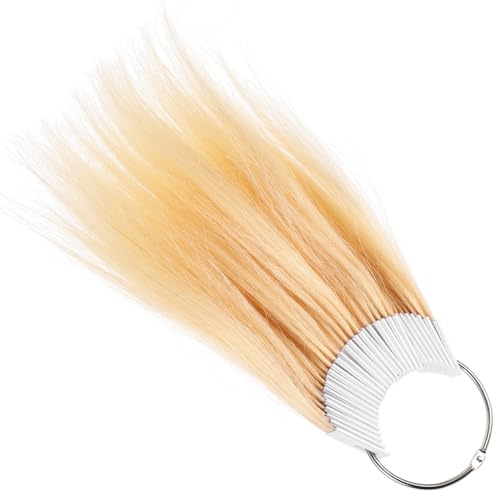 VILLCASE Nuancier de Cheveux Humains 30 Mèches Naturelles pour Testeur de Coloration Capillaire Kit D’Échantillons de Teinture et Décoloration Adapté Salon Coiffure et Usage
