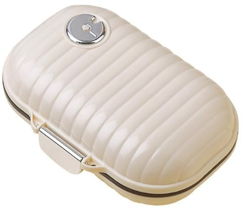 AMONENZ Pastillero Viaje, Pastilleros Semanales con Registrador de Tiempo/Uso, Portátil Caja de Pastillas, 7 Compartimentos, para Pastillas y Baratijas