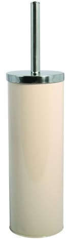 MSV - Scopino per WC con Supporto - Acciaio Inox e Acciaio - per riporre Accessori per Doccia e Vasca - Ø 10 x 40 cm - Beige - Ideale per Prodotti per la Cura Personale