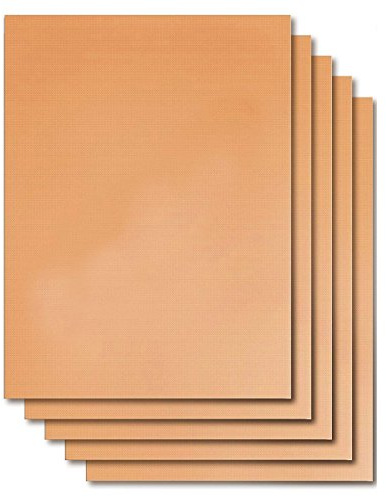 5 Stücke BBQ Grillmatte Kochen Matte,KINGCOO Wiederverwendbare Antihaft Backmatte Ofen Liner für Kohle,Gas Grillen Herd Kochen und Backen 40x33 cm (Kupfer)