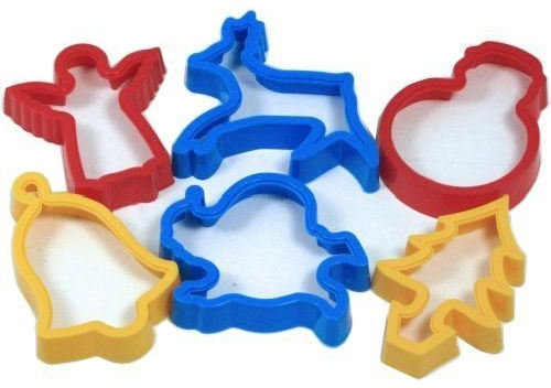 Plastic Christmas Cookie Cutter Set for Baking & Modelling Pack of 6 Shapes by BCreative®