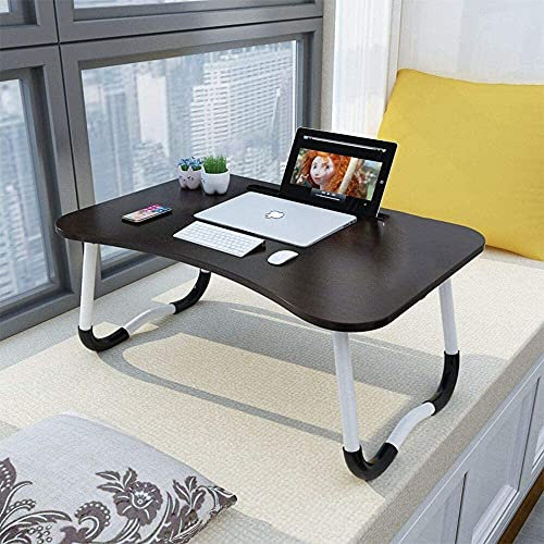 Verstellbarer Laptop-Betttisch Lap Stehender Schreibtisch für Bett und Sofa Laptop Lap-Schreibtisch Folding Frühstück Serviertablage Notebookständer Lesehalter für Couchboden Kids (60 x 40 cm)