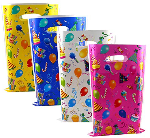 HOWAF 60x Kindergeburtstag Tüten Mitgebsel Geschenktütchen Partyzubehör Partytüten für Mädchen Jungen Kinder Geburtstag Party Mitgebsel