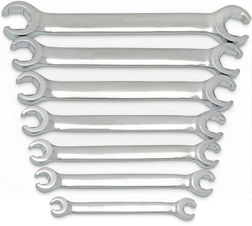 JOMAFA Juego de llaves de racores para tubos de frenos, hexagonal abiertas 6 caras 8 a 24 mm, 7 piezas