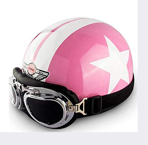 Jet Aperto Caschi, retrò Casco Scodella Classic Casco Vintage Moto, Mezzo Casco da Motociclista Casco,Caschi Cromwell,Scooter Caschi Scodella Motorino Bike Portatile Mezzo Casco,DOT Certificazione