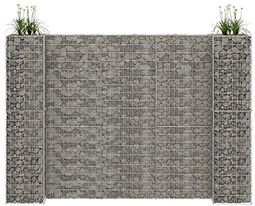 YITHOPI H-förmiger Gabionen-Pflanzkorb,Steinkorb, Steingabione, aus rostfreiem verzinktem Stahl, Robuste Drahtkörbe für Steine zur individuellen Gartengestaltung 260x40x180 cm