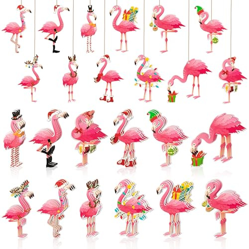 Haooryx 37Stück Flamingle Baum-Ornamente