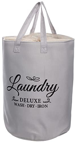 Brandsseller Wäschekorb Wäschetrenner Laundry Bag Aufbewahrungskorb Faltbar mit Trageschlaufen Grau
