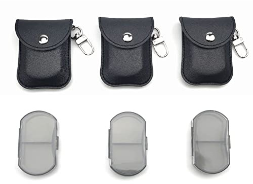 VOFOON 3 Pack Small Pill Organizer, Travel Pill Box for Purse, Keychain Pill Holder, Pocket Pill Container, 2 Times a Day Daily Portable Medicine Vitamin Case, Fish Oil Box, Supplement Box