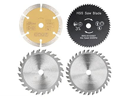 SEIDER Lame de scie TCT 89x10mm Disque de Coupe en Bois Lame de scie Circulaire à Pointe de carbure for Outils de Travail du Bois de Coupe en Plastique PVC(4pcs Set)