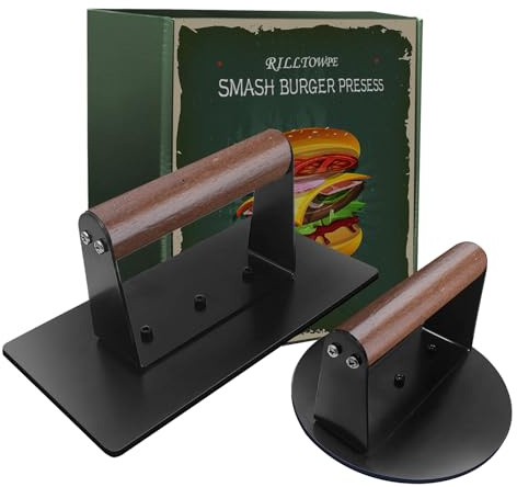 Rilltowpe Burgerpresse, Burger Patty Presse, Hamburgerpresse-Edelstahl. Machen Sie köstliche Burger, Patties, BBQ, Burgerpresse mit Antihaftbeschichtung.Geschenk für Männer.