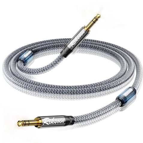 RIKSOIN Aux-Kabel-3,5 mm Audiokabel mit Magnetring-Unterstützung [Hi-Fi,abgeschirmt] 3,5 mm Stecker auf Stecker AUX Kabel Auxiliary Adapter (3.5mm 0.6M)
