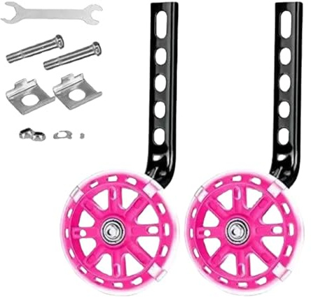 rockible Stützräder für Kinderfahrräder, Hinterräder 12 14 16 18 20 Kinderfahrräder Einstellbare Stabilisatoren Hilfsräder, ROSA