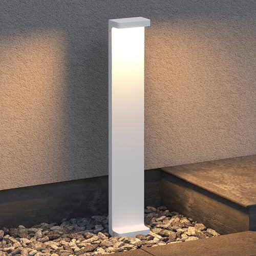 Mai & Mai Lampione da Giardino 3000K, Luminoso da Giardino IP65 Paletti Esterni Led 10X6X60cm in Alluminio per Giardini, Parchi, Aree Residenziali e Ingressi LumaTorch, Sabbia bianco