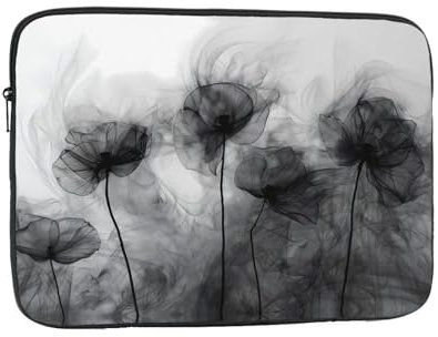 Black Ink Lotus - Custodia protettiva antiurto per computer portatile da 10, per tablet, 25,40 cm, colore: Nero