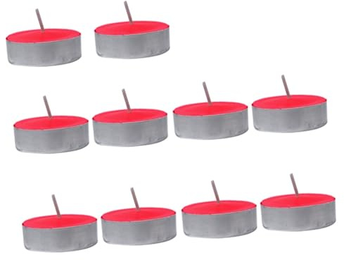 PRETYZOOM Velas De Cumpleaños Led Vela De Soja Sin Humo Velas De Navidad Perfumadas a Granel Vela Aromática De Té Romanticas De Spa Redondas Luces De Té Rojo