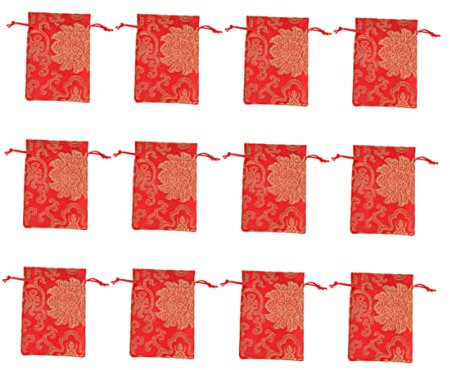 Healeved 12stücke Kleine Chinesische Bestickte Kordelzug-beutel Schmuckbeutel Stoffbeutel Schmuck Aufbewahrung Hochzeitsgeschenktüte Candy Bag Vielseitig Tragbar