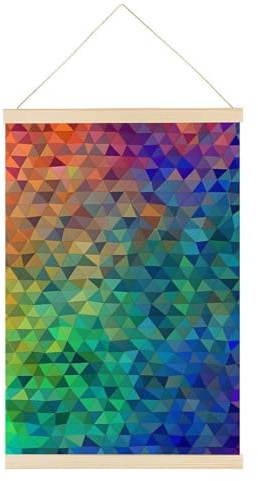 QMNVBDS Magnetischer Posteraufhänger in Regenbogen-Dreieck, Holz-Bilderrahmen, Posteraufhänger, Vintage-Poster, Leinwand, Wandkunst, magnetischer Posteraufhänger, Rahmen für Wand, 40 x 60 cm